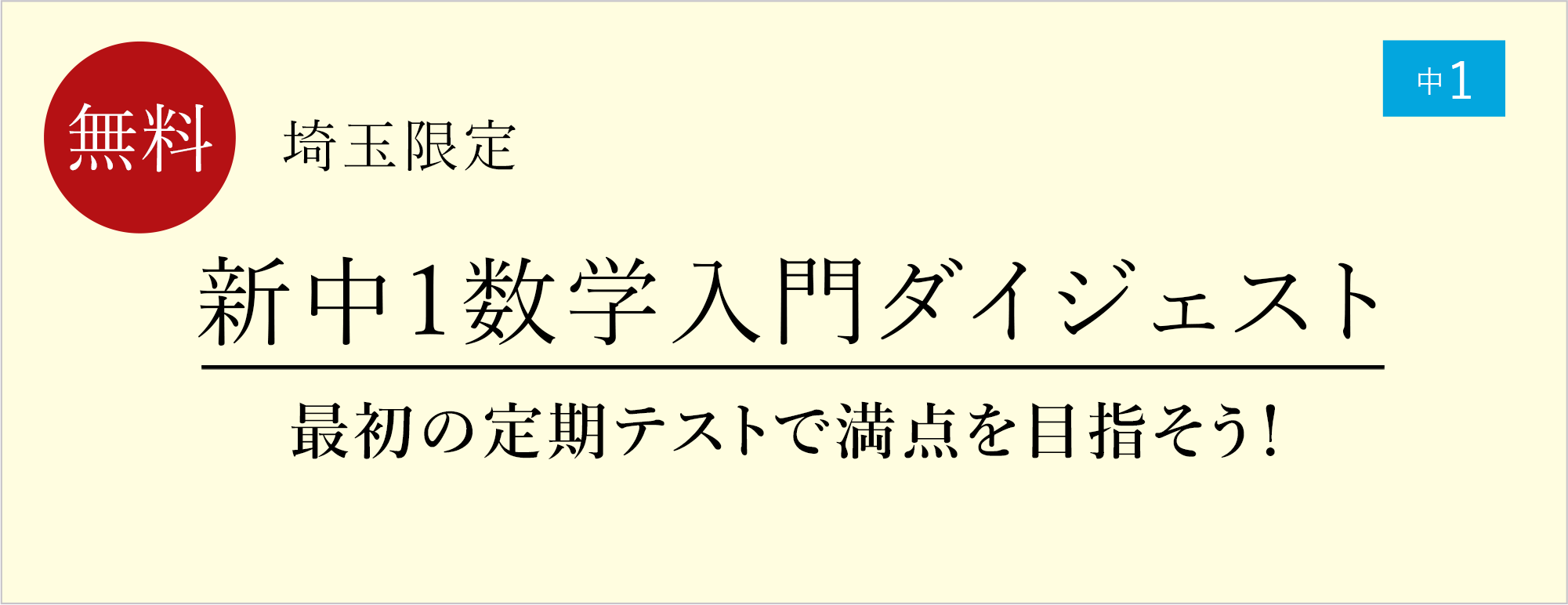 新中1数学入門ダイジェスト
